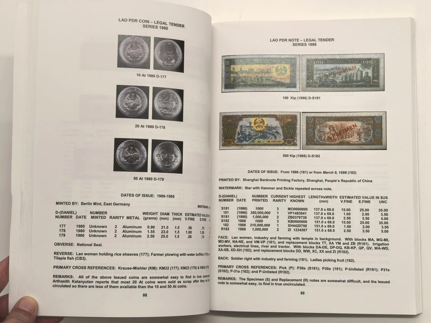 博洋堂世界钱币拍卖第168期（全场包邮） 美国著名钱币学家霍华德.丹尼尔编著老挝王国钱币工具书，少见