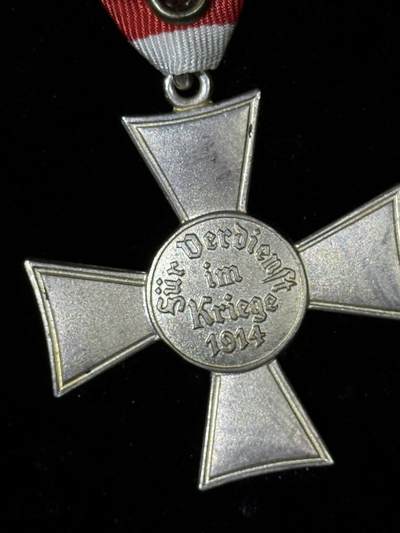 戎马世界章牌大赏第115期 德国汉萨同盟汉堡十字奖章，下臂珐琅有内裂，上挂后配