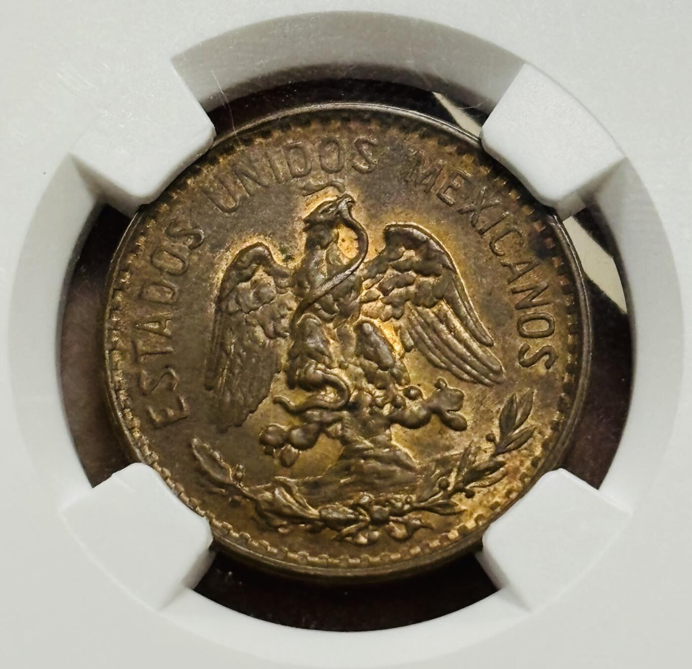 文馨钱币收藏第 300 场，银币，散币，小量德占比利时时期货币，长期接代拍业务 NGC MS62 BN1925 年墨西哥 2 分铜币，原铜光满状态，不可多得的品相