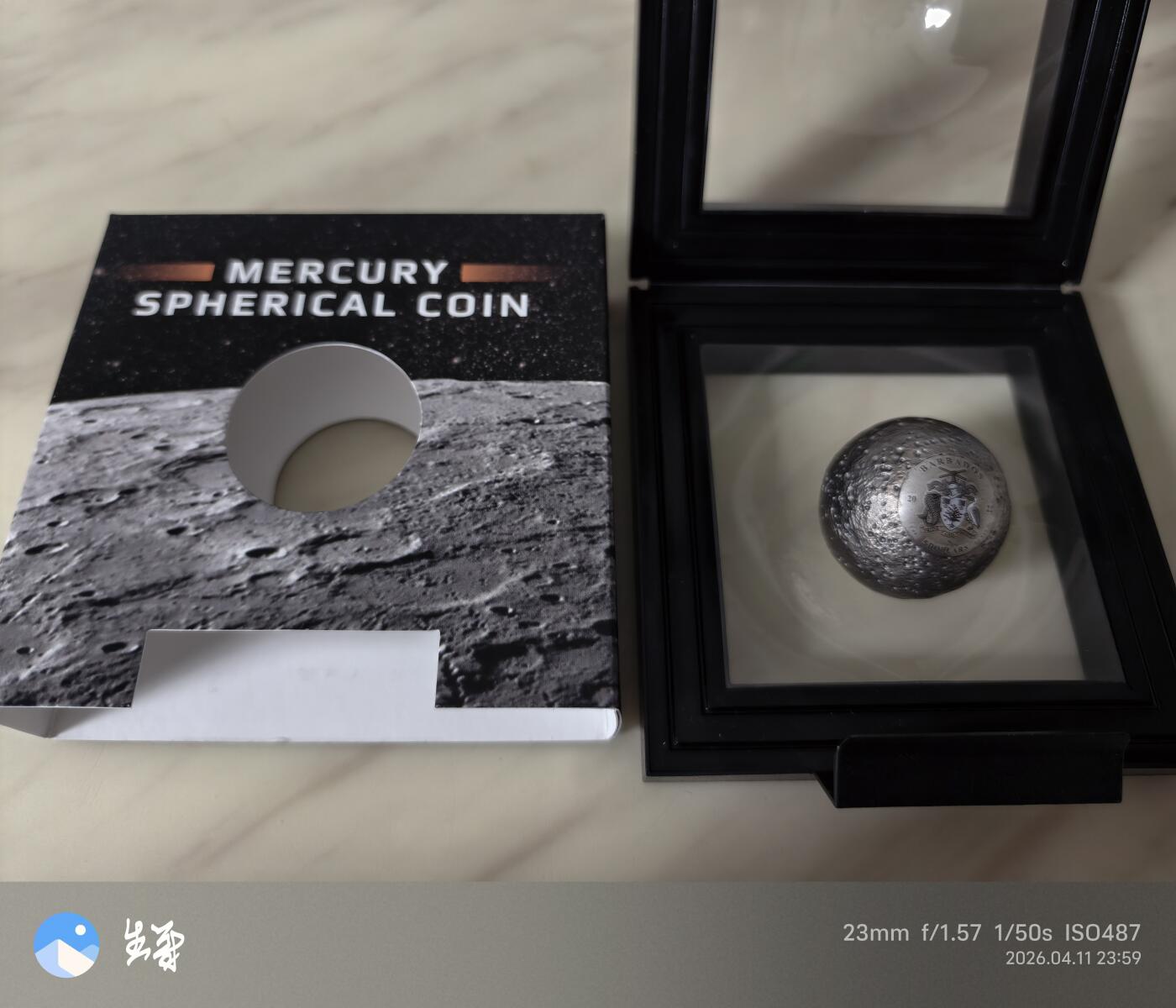 昊象达收藏银币拍卖第9场 巴巴多斯1盎司999银月球银币一枚，参考图片