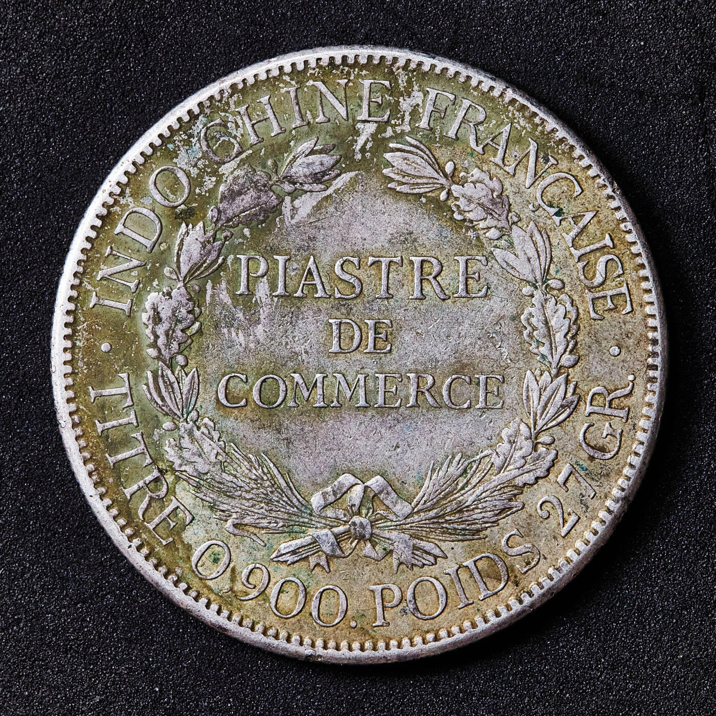 【俄甄集藏】满园春色-2026年(051)04-22星期三 晚 19:30 全场包邮 法属印度支那1921年无字版1皮阿斯特坐洋大银币，原味状态，无字少见