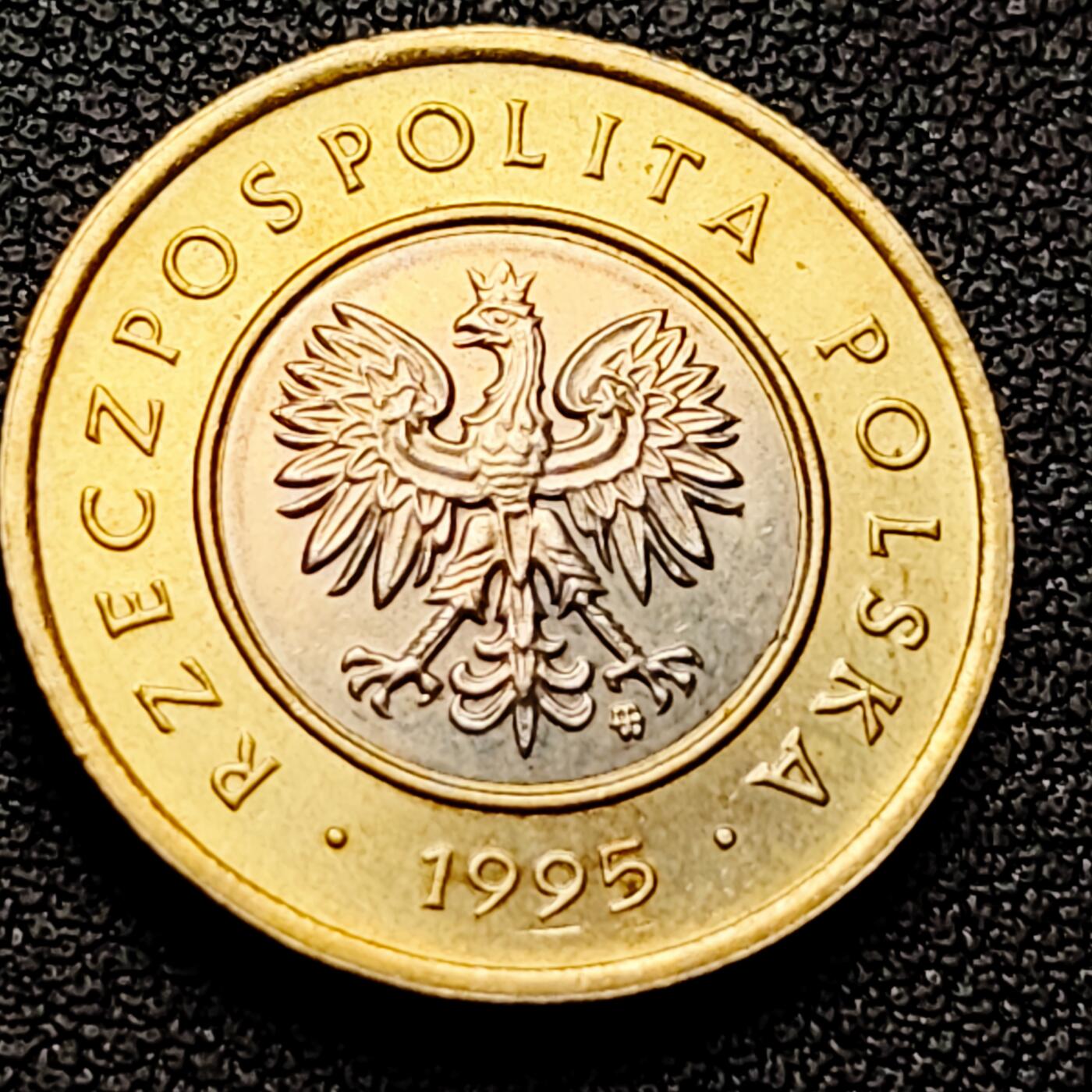 泉币菌-第226场-拍品多 请提前出价 原光极美 波兰2兹罗提1995年 双金属双色币 21.5毫米 5.21克