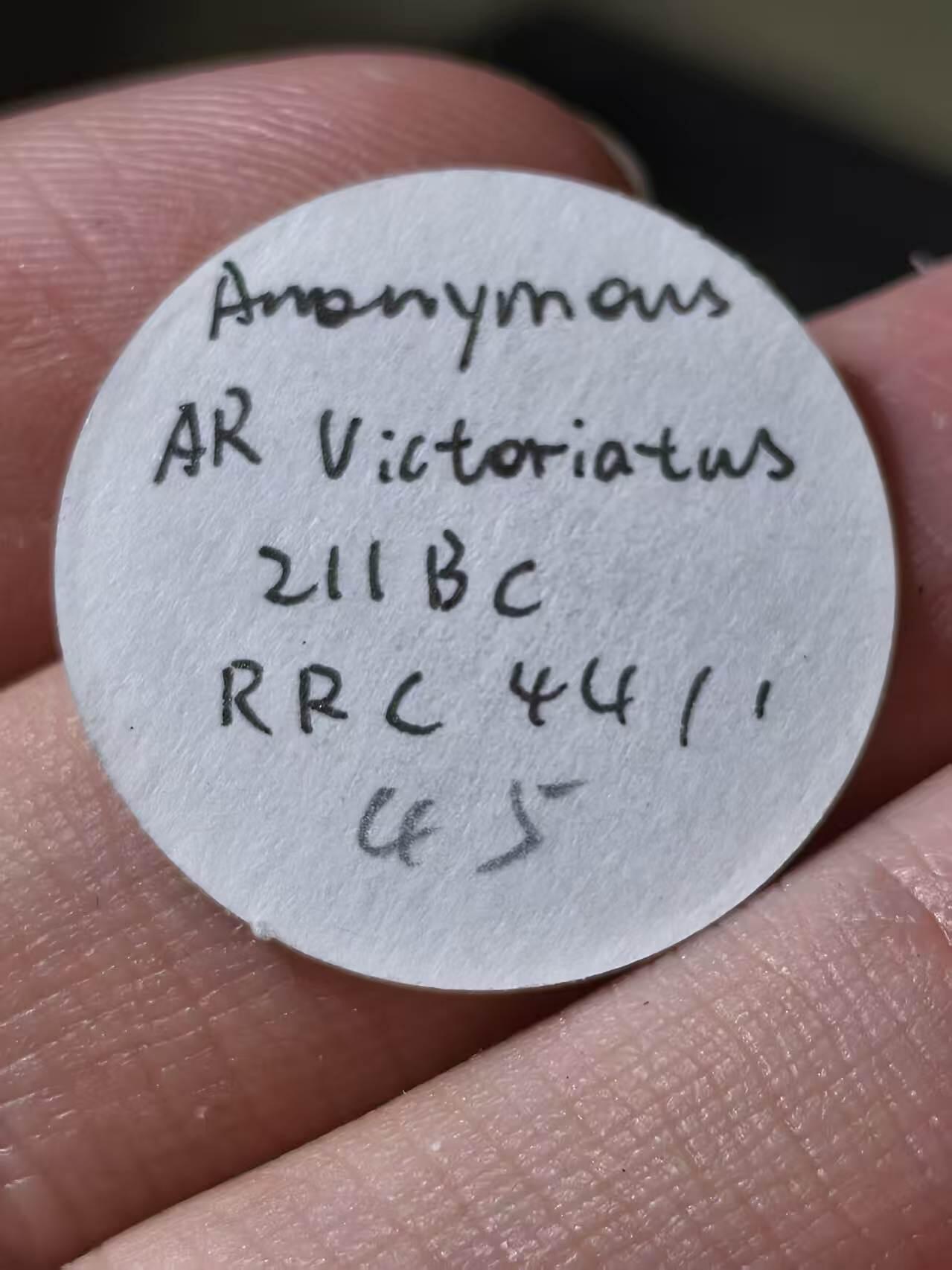 星盘世界钱币拍卖低佣金福利场(不直播) 罗马共和国银币1维多利亚图斯“胜利币”。公元前211年发行于罗马厂。