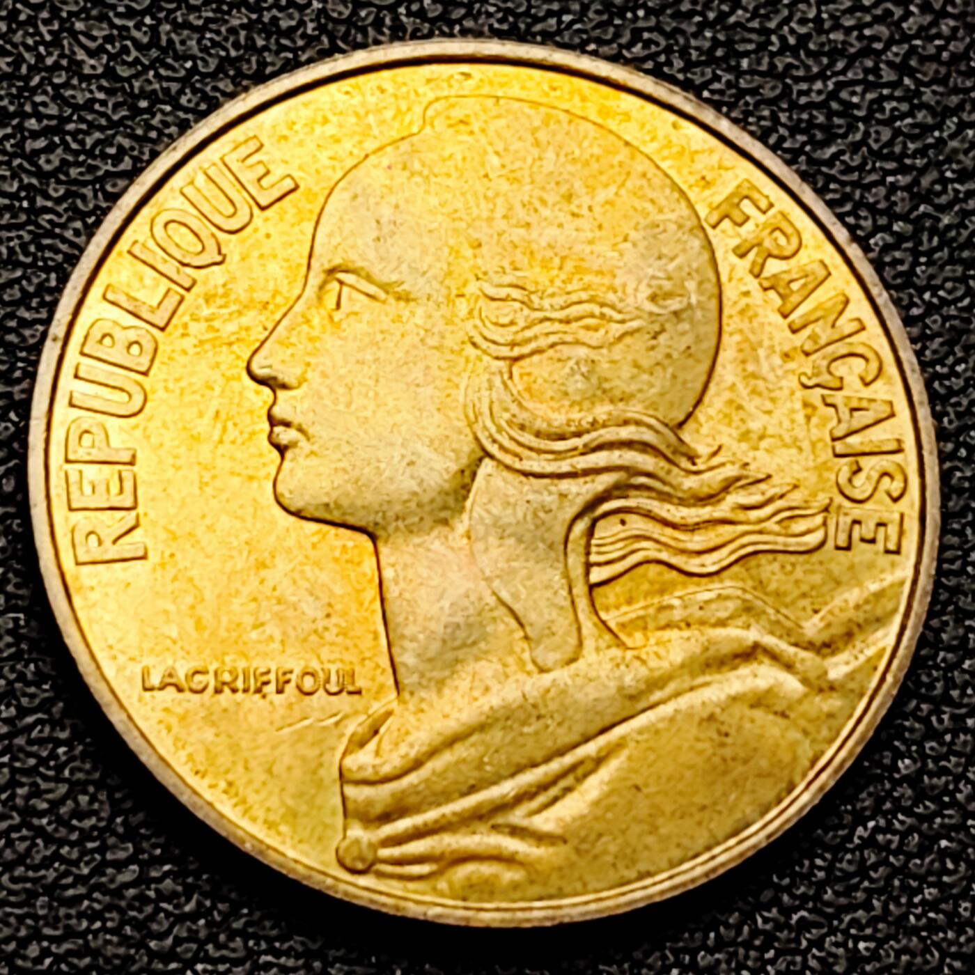 泉币菌-第226场-拍品多 请提前出价 铜光美品 法国1981年20生丁铜币 玛丽安娜 入欧前末版 绝版