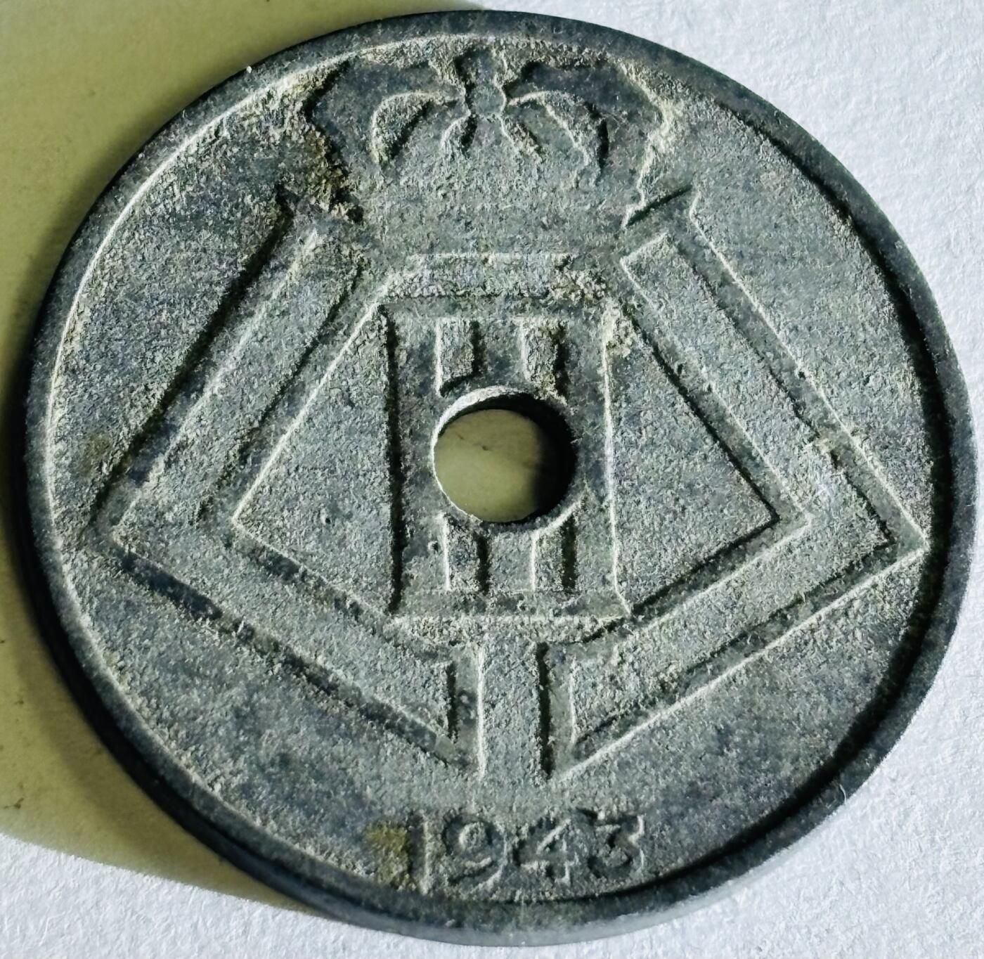 文馨钱币收藏第 300 场，银币，散币，小量德占比利时时期货币，长期接代拍业务 少见好品 1943 年二战时期德占领比利时利奥波德三世时期 25 分锌币，第六版本