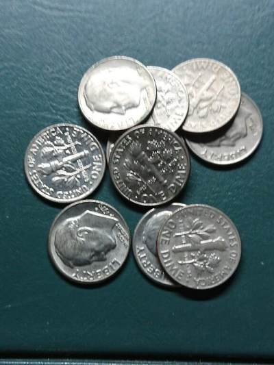 松南世界钱币——260414 美国10分镍币10枚1