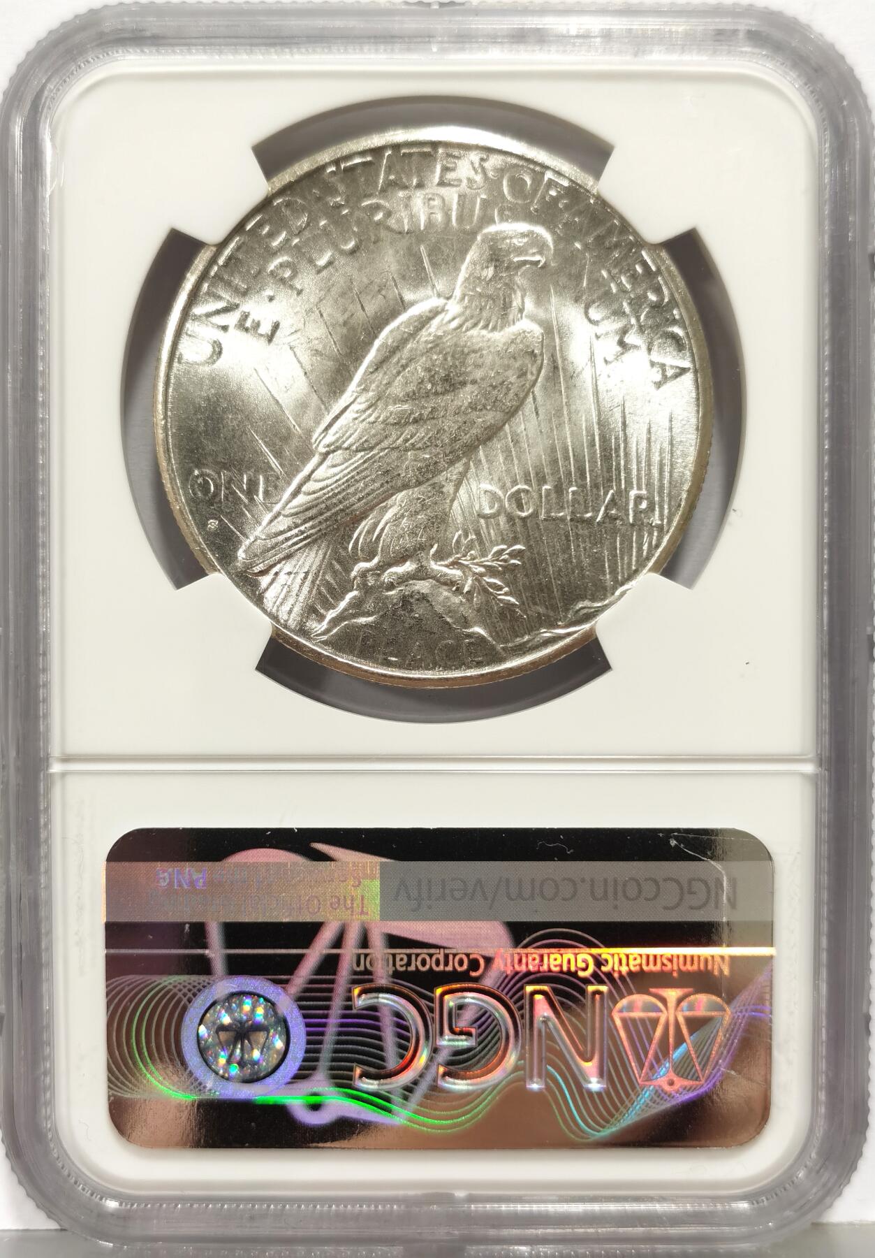 博洋堂世界钱币拍卖第168期（全场包邮） NGC MS63 美国1926 S 和平 稀有年份版别的和平银元 转光犀利 打制精细