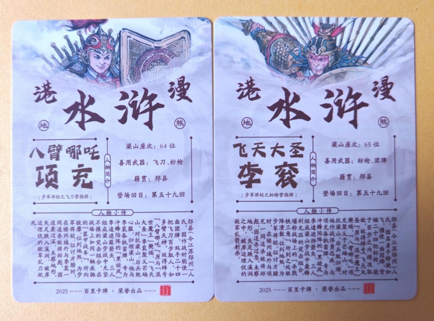 趣卡卡拍No.28期（无佣金免手续费，分享成交有奖） 【金彩】百里卡牌 夏伟义 港漫水浒 八臂哪吒项充+飞天大圣李衮 金彩2张