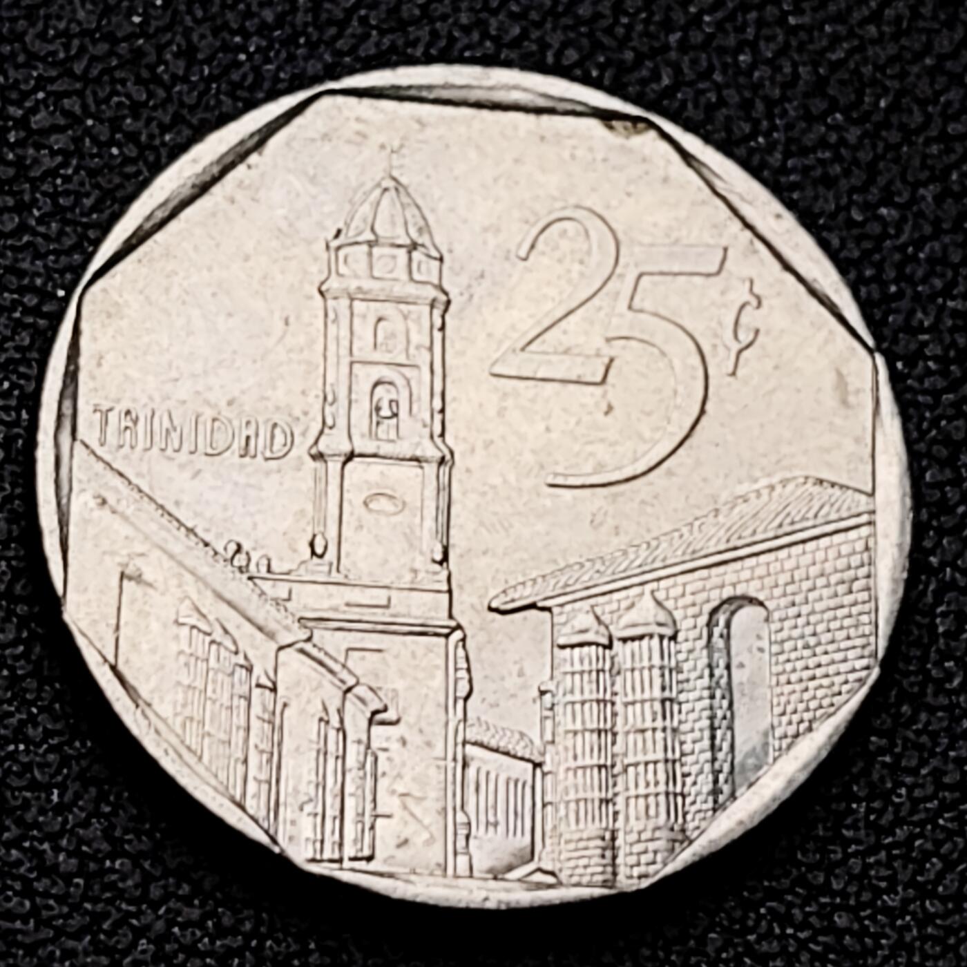 泉币菌-第226场-拍品多 请提前出价 古巴25分硬币 外汇纪念币钟楼 23mm 