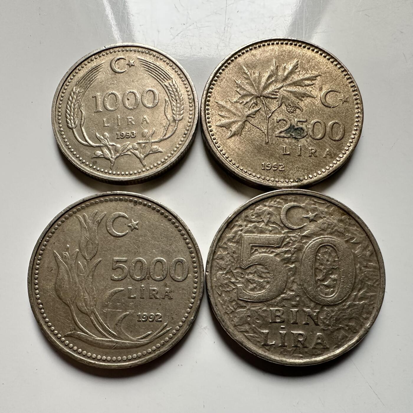 🌹外币初藏🌹🐯2026年第42场   每周二四六晚8️⃣点  土耳其90年代高面值四枚