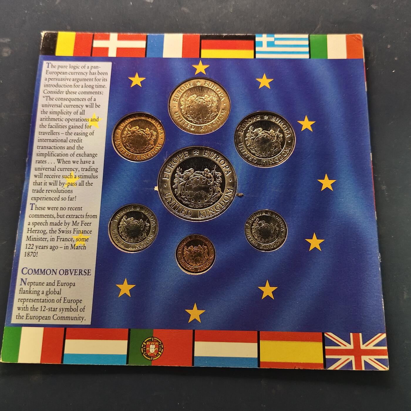 【全场包邮】纯粹捡漏拍521场 英国1992年伦敦钟楼铸币厂官方卡册封装埃居版套币