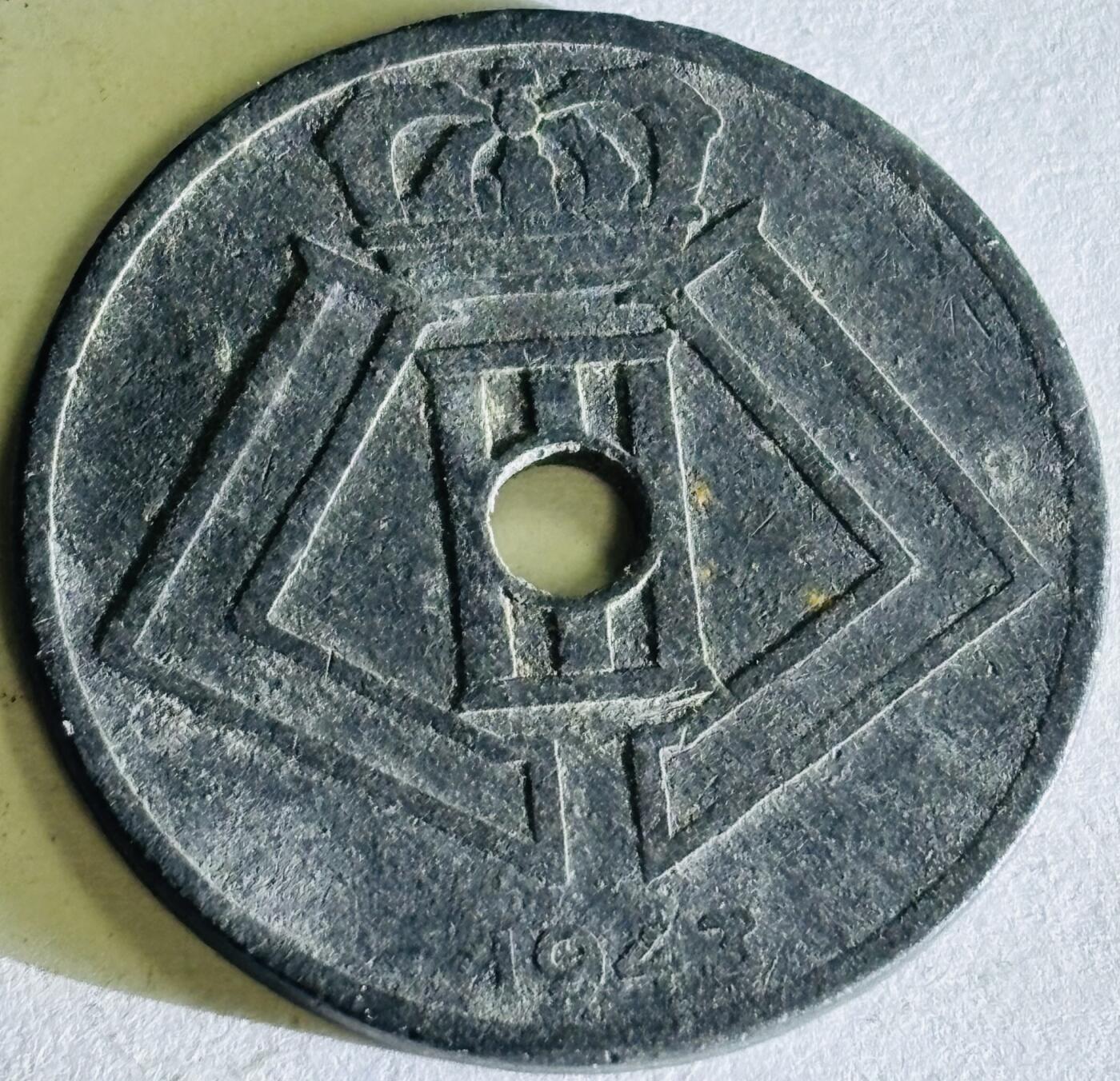 文馨钱币收藏第 300 场，银币，散币，小量德占比利时时期货币，长期接代拍业务 少见好品 1943 年二战时期德占领比利时利奥波德三世时期 25 分锌币，第五版本