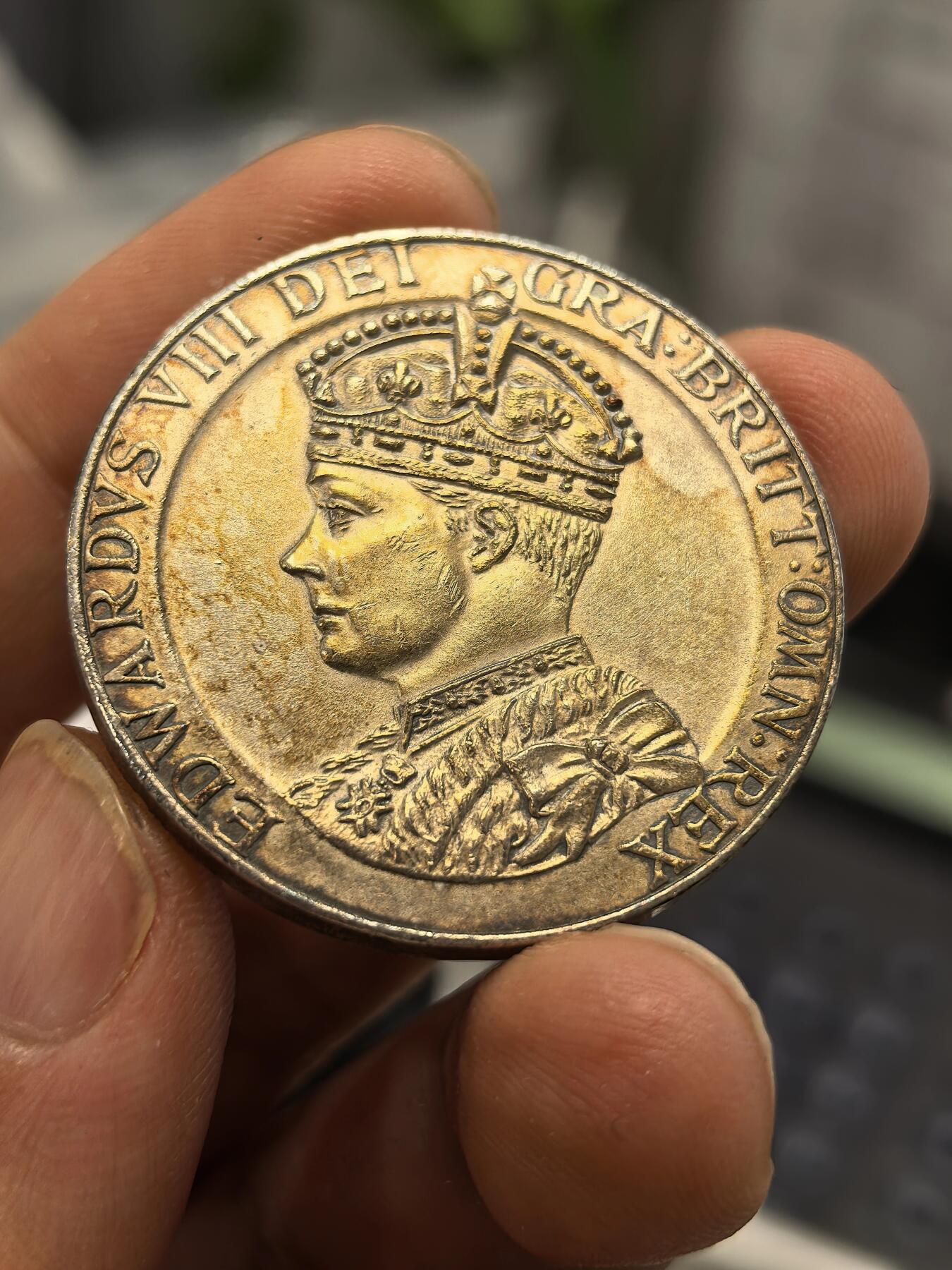 博洋堂世界钱币拍卖第168期（全场包邮） 英国1937年爱德华八世登基纪念银章，彩好，少见