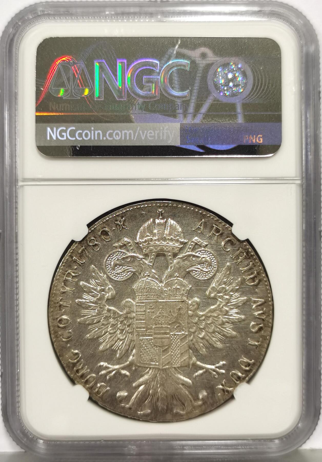 博洋堂世界钱币拍卖第168期（全场包邮） NGC AU 奥地利根茨堡原铸大奶妈，少见早期原铸大奶妈，DAV编号1150