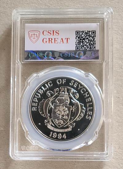 【币将精彩】世界钱币拍卖拍卖（2026-4-28） 塞舌尔1994年蝴蝶银币信泰评级
