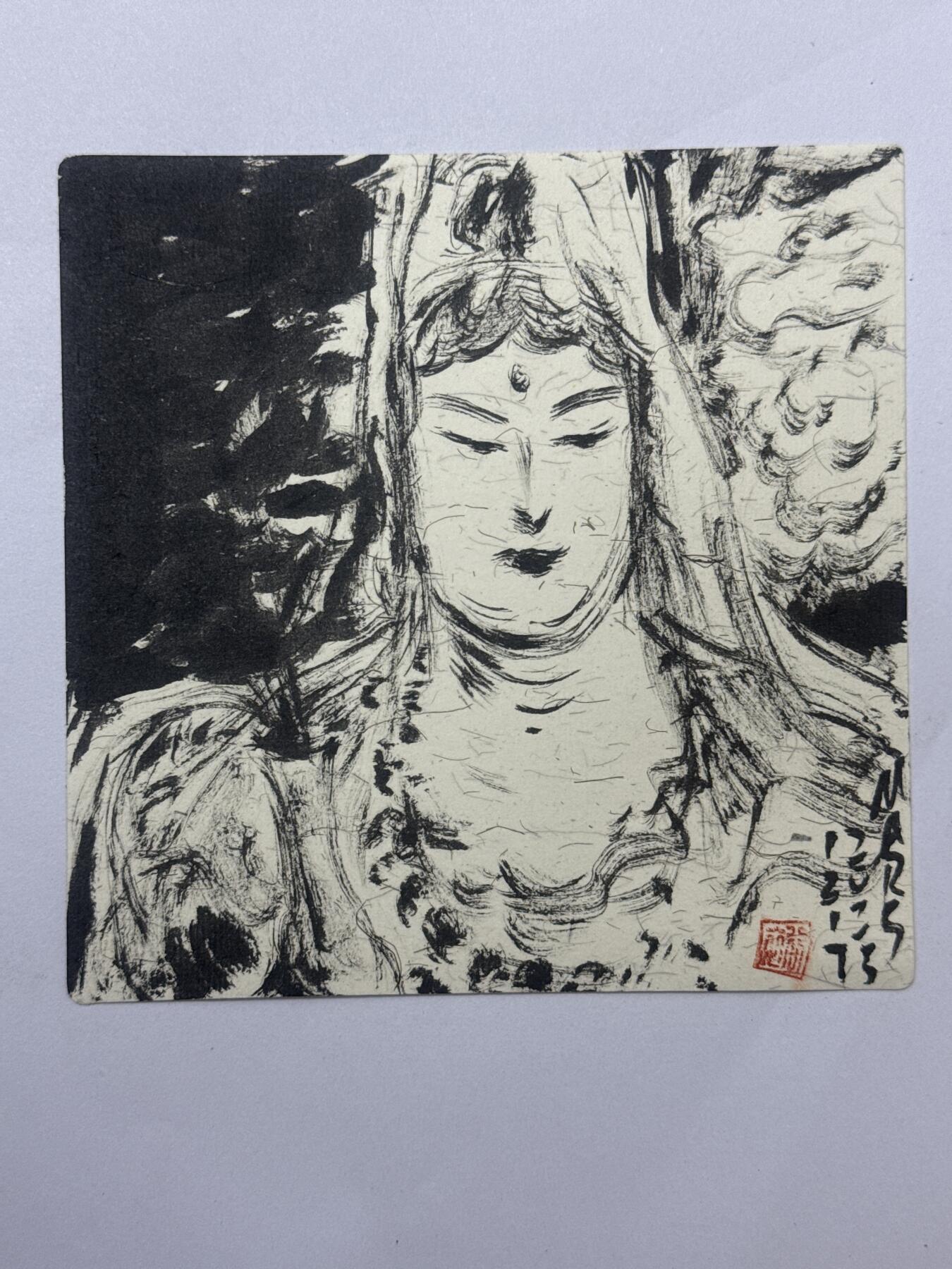 大麦马年第三场 mars 秦嘉裕 手绘卡 观音