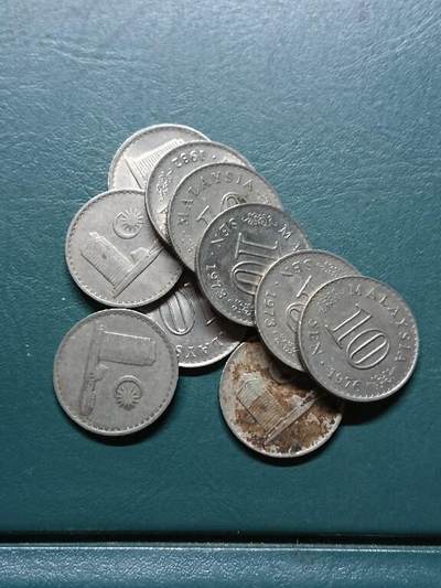 松南世界钱币——260414 马来西亚大厦版本10分镍币10枚