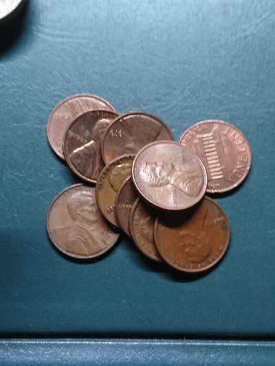 松南世界钱币——260414 美国六七十年代1分铜币10枚约重1盎司1