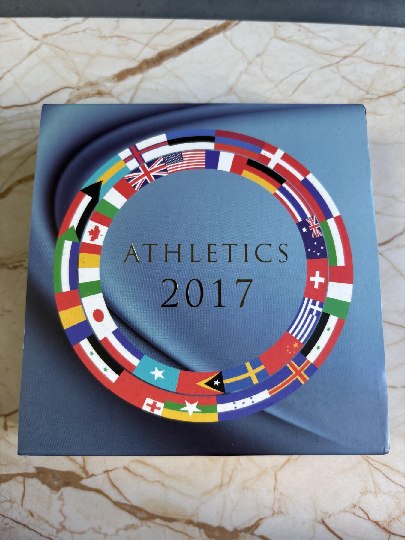 第197期拍卖 纽埃2017年1元彩色精制银币 2017年伦敦田径冠军赛 17.5克999银 发行量：999 盒证全