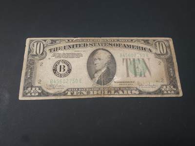 博彦收藏  4月25日 8点  钱币专场 1934 美国10元 流通品 面有磨损