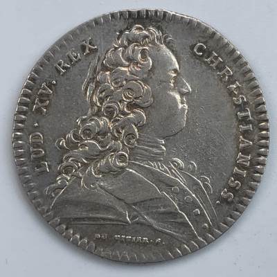 掌中浮雕-藏着的欧洲第058场 - 法国路易十五银质代币，30.86mm，7.5g