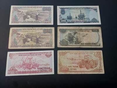 博彦收藏  4月25日 8点  钱币专场 越南盾 6张 流通品