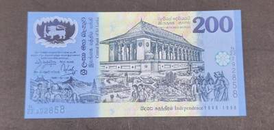北京马甸外国币专卖第150期，外国纸币专场，陆续上拍，欢迎关注 - 全新 1998年 斯里兰卡200卢比 独立50周年纪念钞 塑料钞