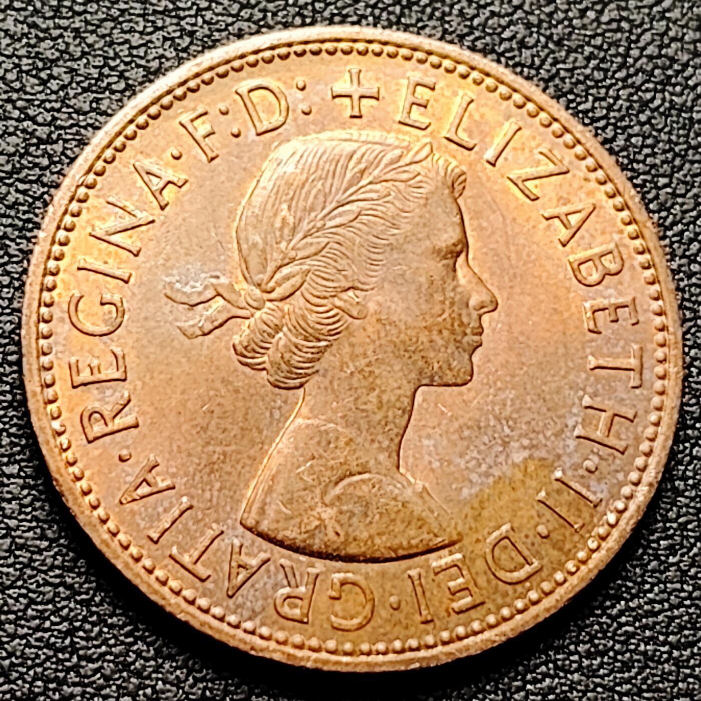 泉币菌-第226场-拍品多 请提前出价 铜光美品 英国1967年 1便士 大铜币 不列颠女神 伊丽莎白二世女王 31mm