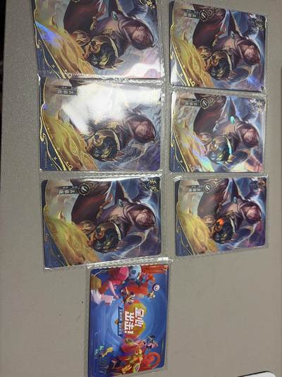 麦趣喜第六场   (4月17号周五晚上22点截拍，专注买家市场，福利拉满)  【6张+周年卡一张】卡游王者荣耀十周年纪念卡 角色卡 圆角厚卡 卡机原膜