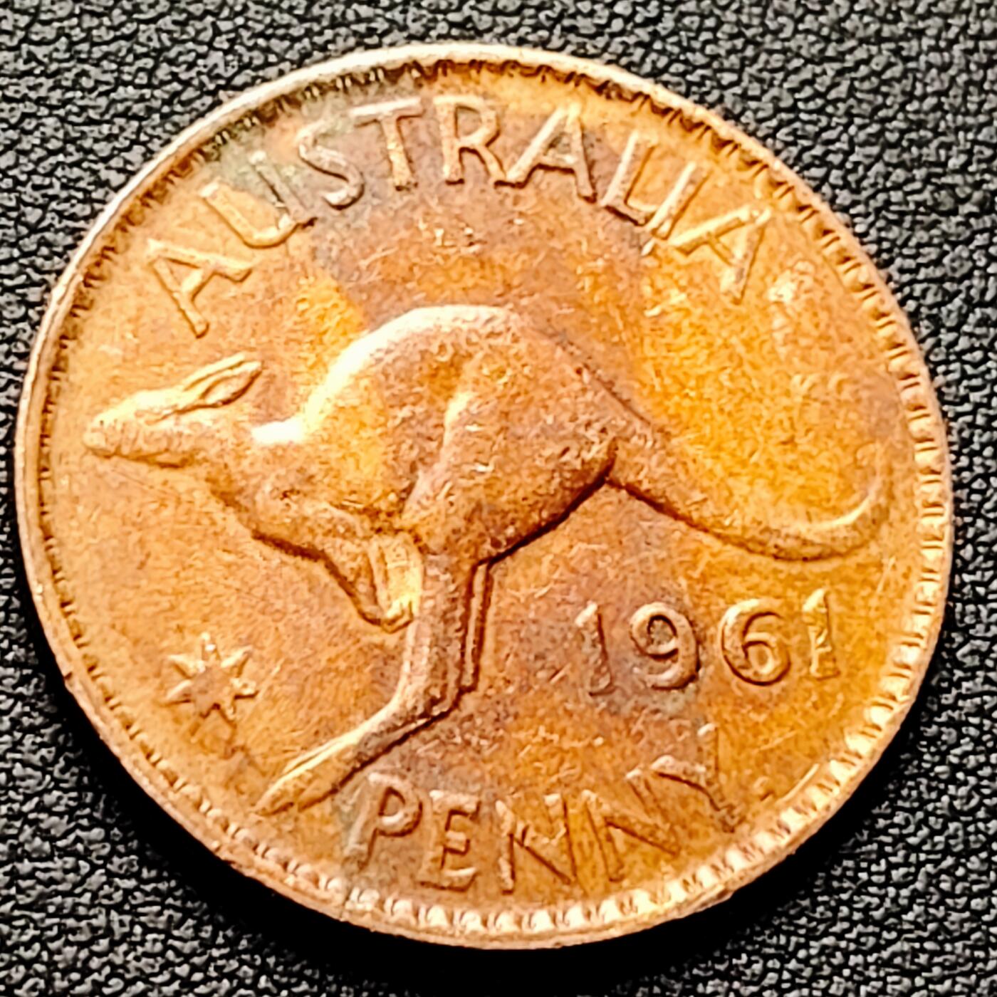 泉币菌-第226场-拍品多 请提前出价 袋鼠 1961 英属澳大利亚 1便士大铜币 31MM