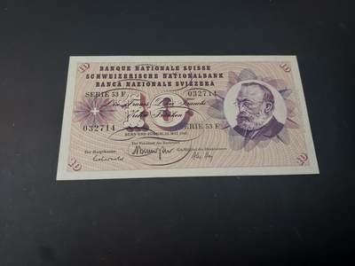 博彦收藏  4月25日 8点  钱币专场 1968 瑞士 10 法郎 85品