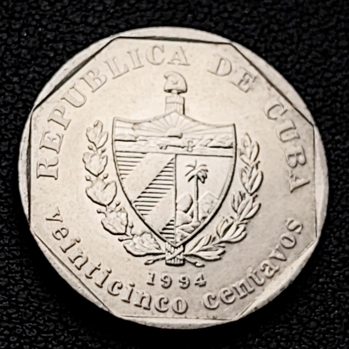 泉币菌-第226场-拍品多 请提前出价 古巴25分硬币 外汇纪念币钟楼 23mm 