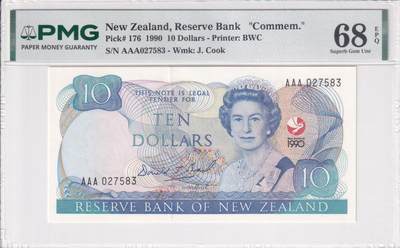 【礼羽收藏】🌏世界钱币拍卖第133期 - 【冠军分】【PMG68】大洋洲 新西兰 1990年 怀唐伊条约签署150周年 首发AAA冠
