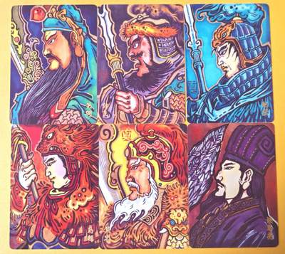 趣卡卡拍No.28期（无佣金免手续费，分享成交有奖） - 【普卡】超吉梦 林家扬 历代五虎特卡 大真五虎+诸葛亮烫金普卡1套6张