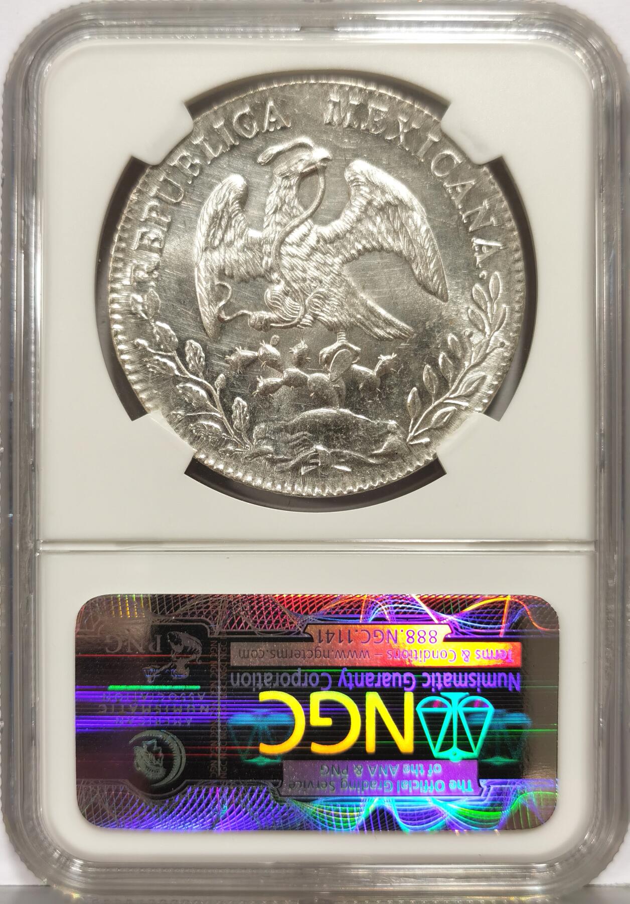 博洋堂世界钱币拍卖第168期（全场包邮） NGC MS63 墨西哥1893年CA MM版花边鹰洋，窖藏开卷原光，带强烈的CA厂拉丝特征