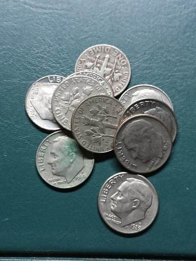 松南世界钱币——260414 美国10分镍币10枚2