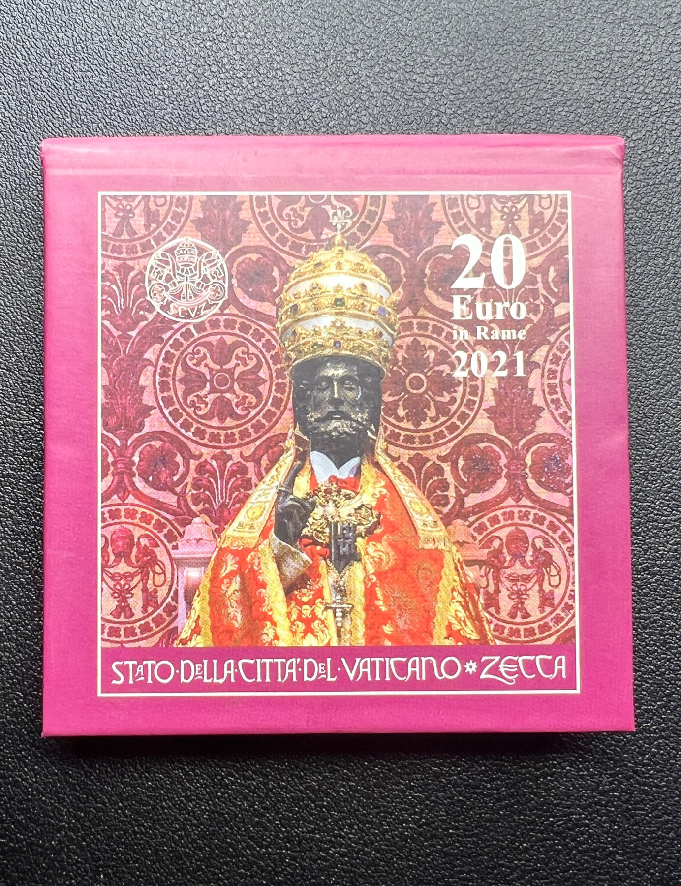 2021 年梵蒂冈方济各教皇 20 欧元铜质纪念币 圣彼得主题 原盒全新
