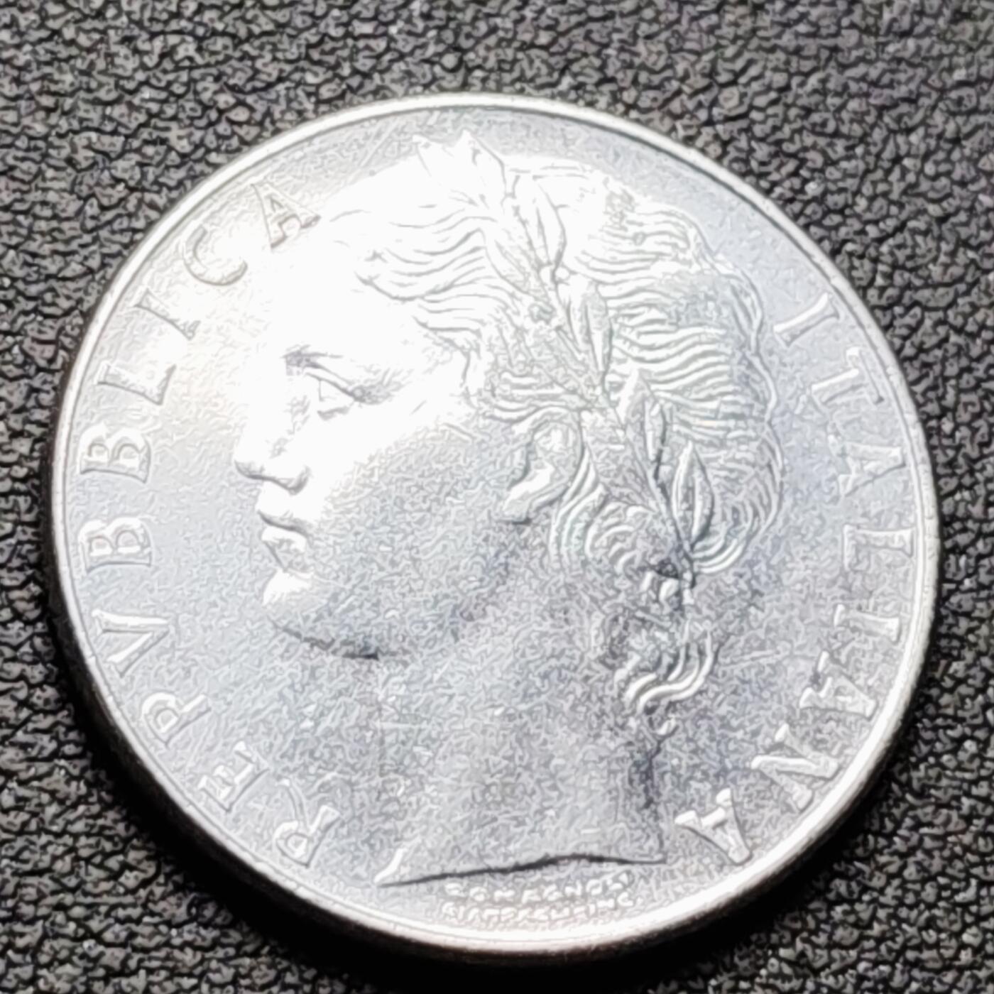 泉币菌-第226场-拍品多 请提前出价 意大利早期100里拉 月亮和记忆女神密涅瓦 不锈钢币 27.8mm