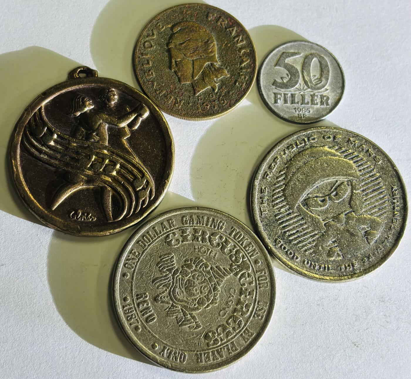 文馨钱币收藏第 300 场，银币，散币，小量德占比利时时期货币，长期接代拍业务 大型纪念铜章➕法属硬币，➕匈牙利