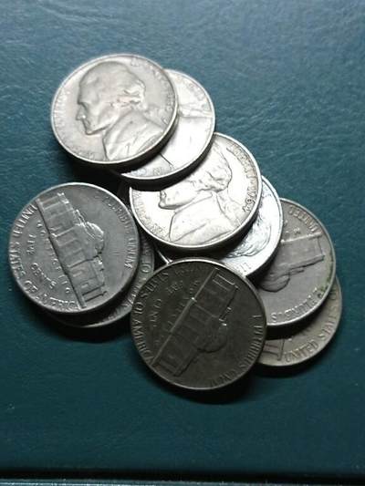 松南世界钱币——260414 美国5分镍币10枚5
