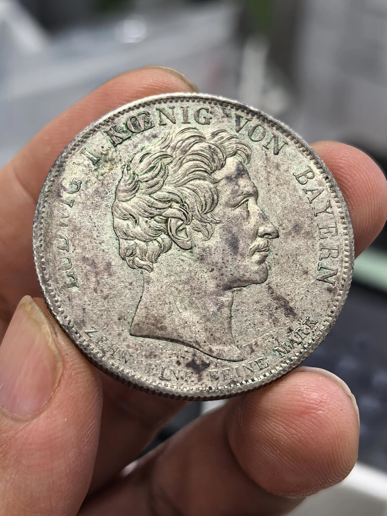 博洋堂世界钱币拍卖第168期（全场包邮） 德国巴伐利亚1833年关税同盟泰勒，最少见的人物版