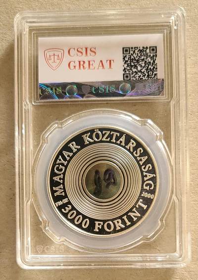 【币将精彩】世界钱币拍卖拍卖（2026-4-28） 匈牙利2000年全息幻彩发明人丹尼斯加博尔幻彩银币信泰评级