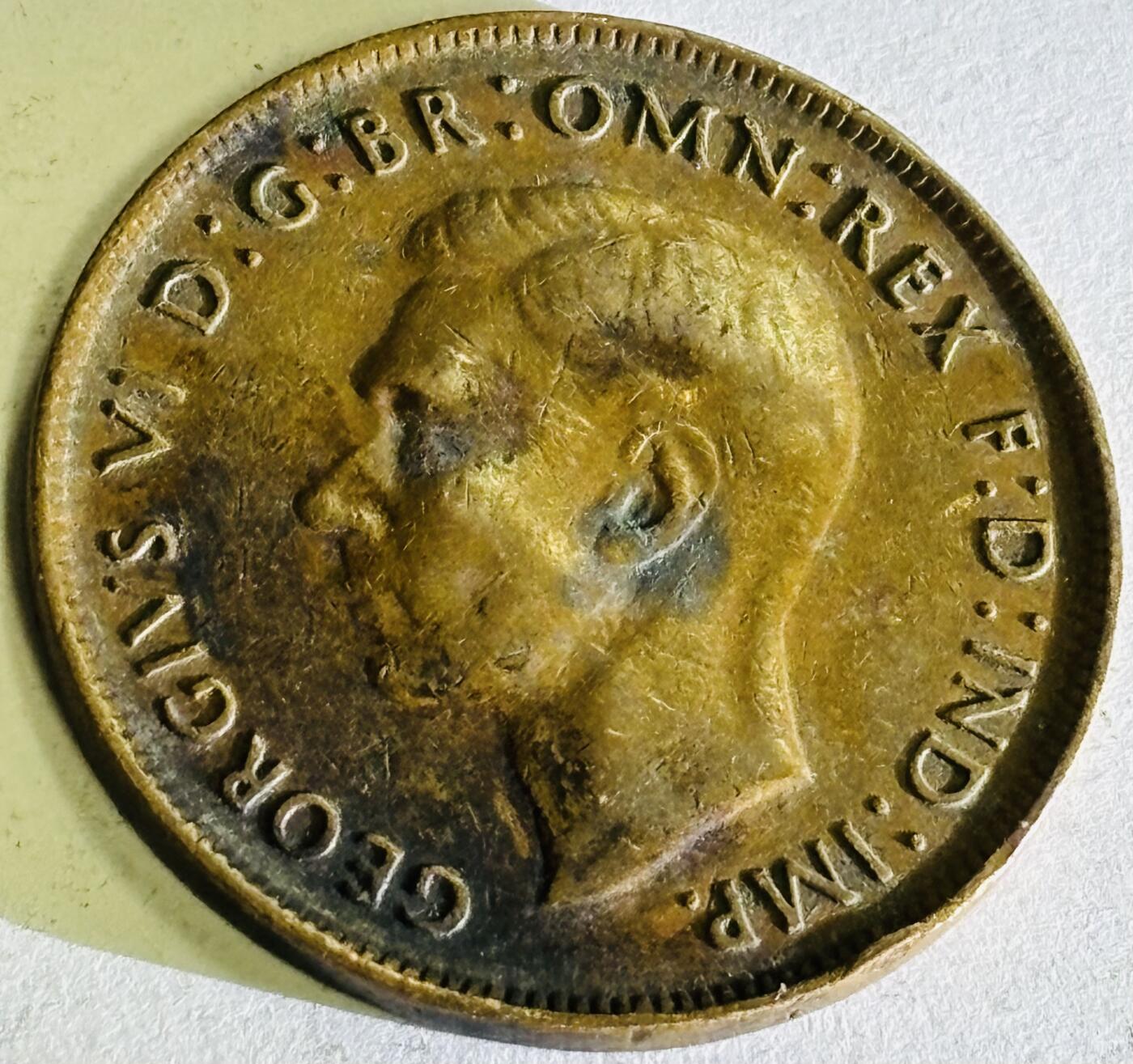 文馨钱币收藏第 300 场，银币，散币，小量德占比利时时期货币，长期接代拍业务 1943 年英属澳大利亚乔治六世 1 便士大铜币，第一版