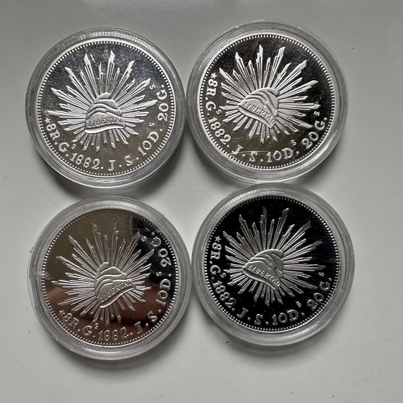 🌹外币初藏🌹🐯2026年第42场   每周二四六晚8️⃣点  精制镀银 鹰洋工艺品 纪念章四枚一组 40毫米