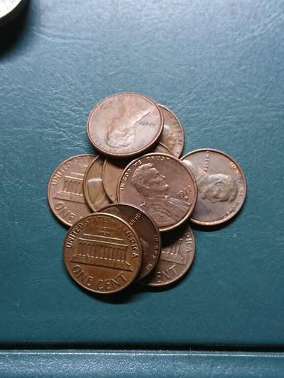 松南世界钱币——260414 美国六七十年代1分铜币10枚约重1盎司2