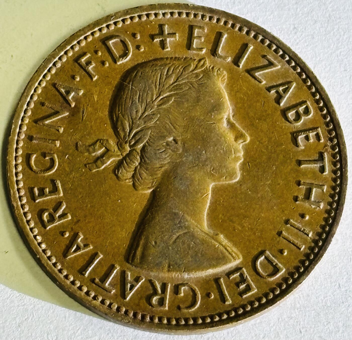 文馨钱币收藏第 300 场，银币，散币，小量德占比利时时期货币，长期接代拍业务 1964 年英国伊丽莎白二世 1 便士大铜币