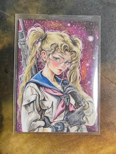 第114期阳大大卡牌拍卖第114期（持续收拍品，周五晚上九点截拍，进群福利早知道） 【手绘卡】正南 异时空女战士  600元每盒手绘盒里拆出 绝色手绘卡1/1