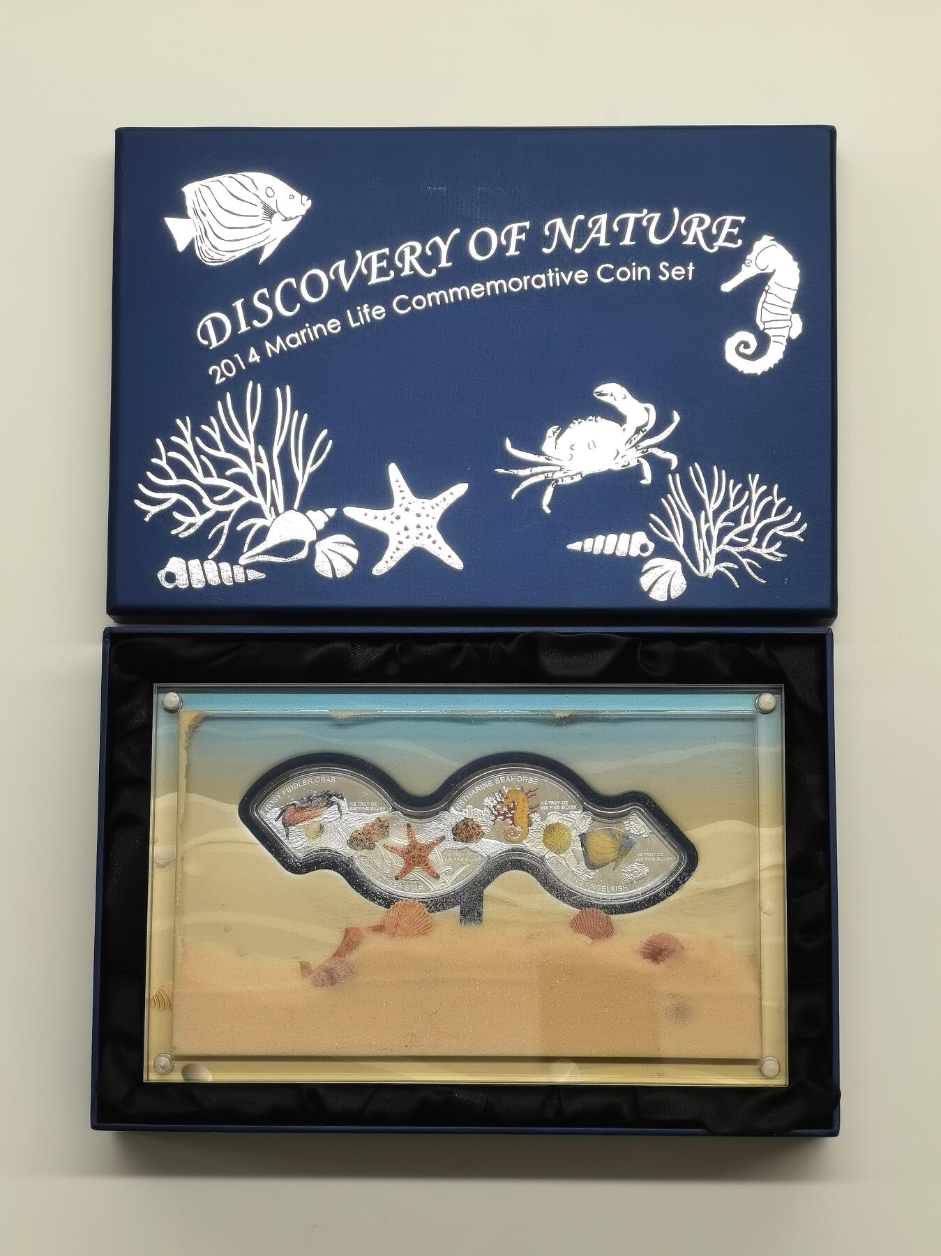 博洋堂世界钱币拍卖第168期（全场包邮） 柬埔寨2014年3000瑞尔4枚彩色异形精制银币 海洋生物 4X1/2盎司999银 发行量：3千套 盒证全