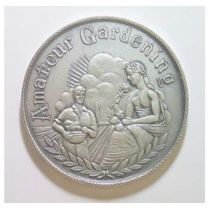 【旋风钱币】4月18日19:00准时开拍 精美欧洲币章、银币银章、第三帝国钱币等 全场包邮！ 英国1900年前后 谷物女神高浮雕精制大镀银章 40MM