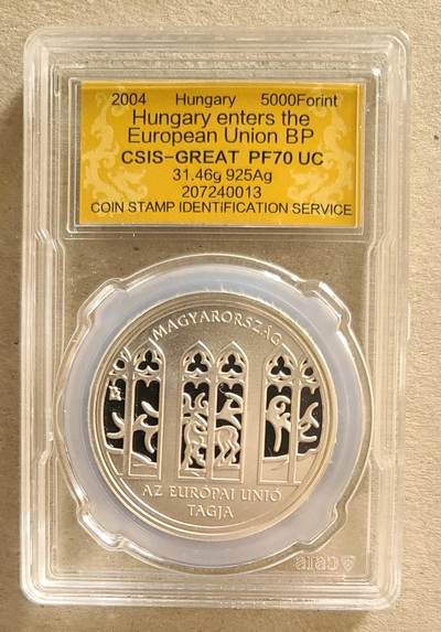 【币将精彩】世界钱币拍卖拍卖（2026-4-28） 匈牙利2004年加入欧盟银币信泰评级